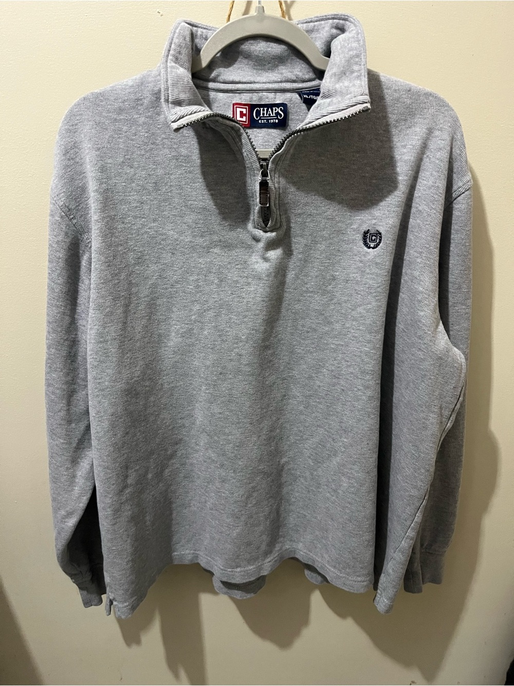 Chaps Men's Heather Gray Half-Zip Pullover Sweater